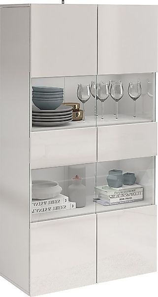 OTTO home Vitrine Egypt 2 Glastüren, Front Hochglanz lackiert, Korpus matt günstig online kaufen