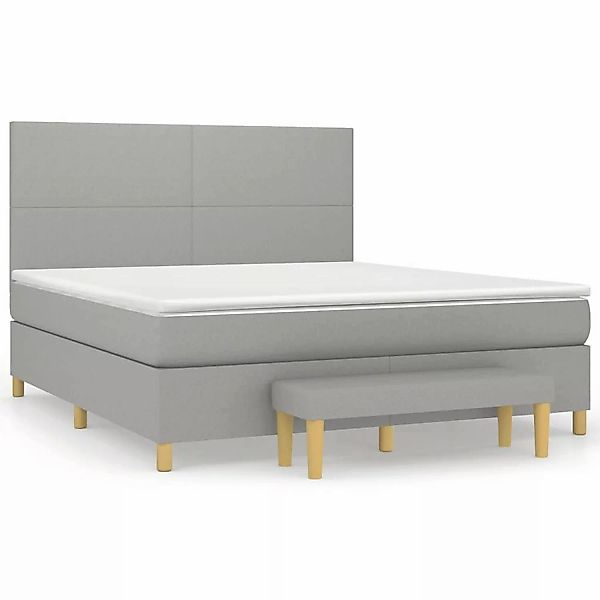 vidaXL Boxspringbett mit Matratze Hellgrau 160x200 cm Stoff1393025 günstig online kaufen