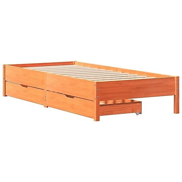 vidaXL Massivholzbett ohne Matratze Wachsbraun 90x190 cm Kiefernholz 330173 günstig online kaufen