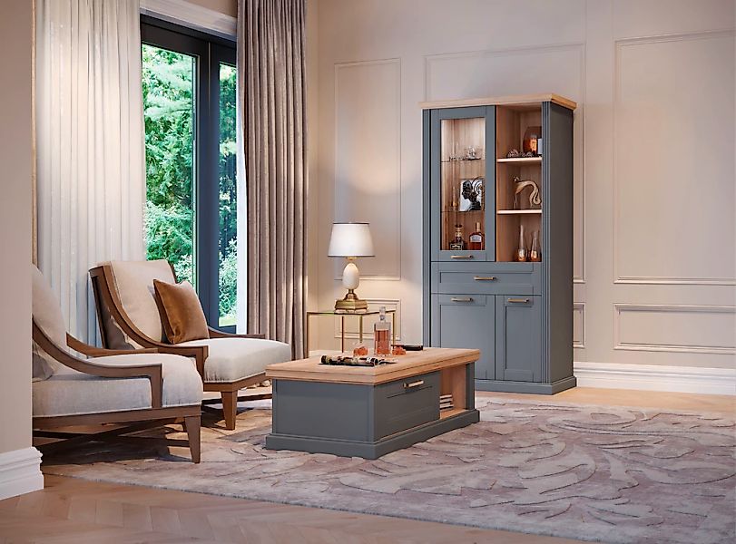 OTTO home Vitrine "Tara" (H/B/T): 200/101/48cm, lackiert mit wasserbasierte günstig online kaufen