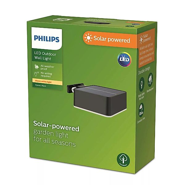 Philips LED-Solar-Wandleuchte Vynce, Kopf 10,5 x 10,5 cm günstig online kaufen