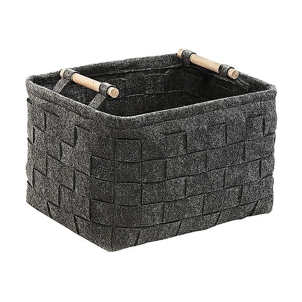 Kobolo Kaminholzkorb Filzkorb Aufbewahrungskorb dunkelgrau 41x33x30cm günstig online kaufen