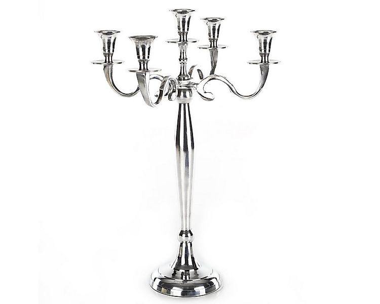 Gräfenstayn Kerzenständer 5-armig Silber – Kerzenleuchter Aluminium, 80 cm, günstig online kaufen