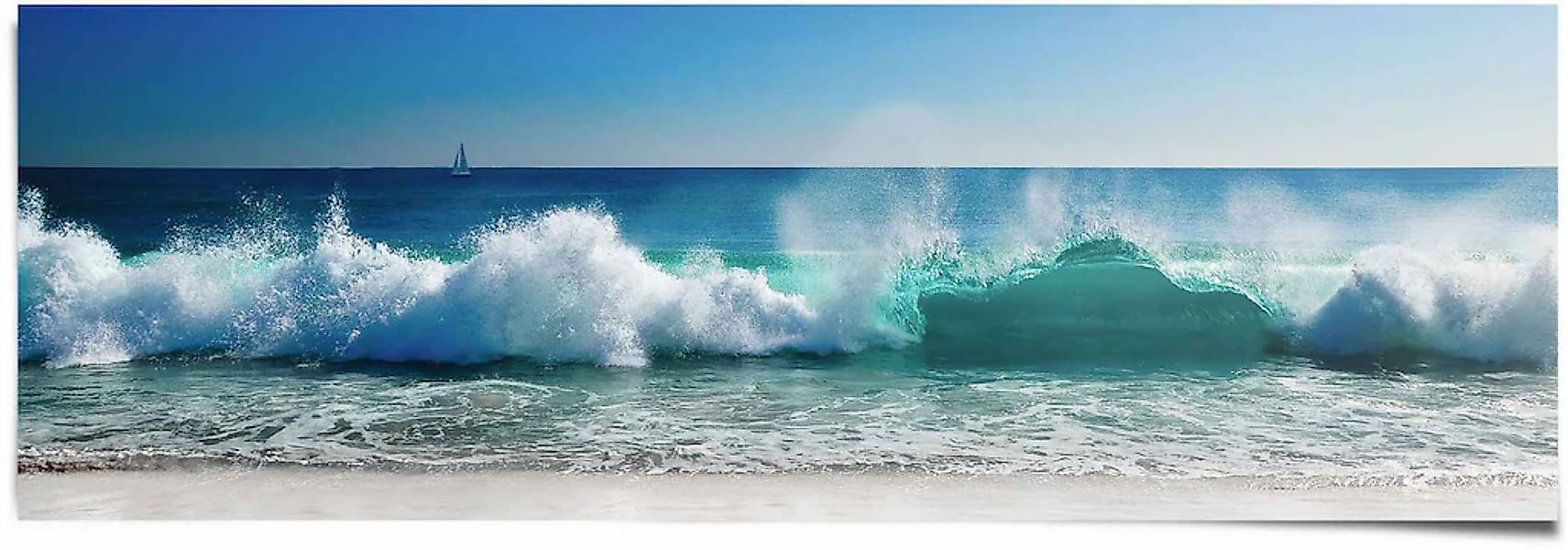 Reinders Poster "Stürmische Wellen Meer - Strandbilder - Wasser - Urlaub", günstig online kaufen