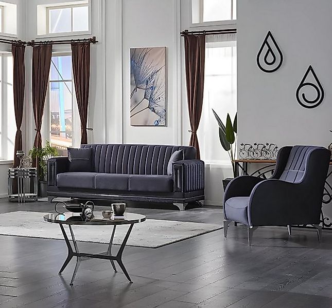 JVmoebel 3-Sitzer Sofagarnitur 2tlg Textil Sofa Dreisitzer Couch Polster Se günstig online kaufen