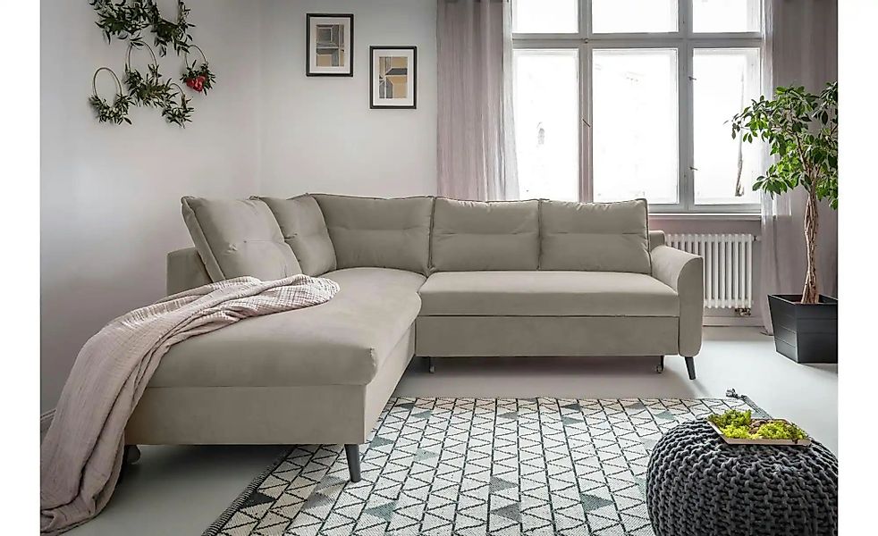 Miuform Ecksofa mit Schlaffunktion Stylish Stan ¦ beige ¦ Maße (cm): B: 228 günstig online kaufen