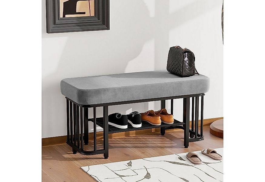 HAUSS SPOLE Schuhbank mit sitzkissen,Moderne Sitzbank flur mit Schuhregal&v günstig online kaufen