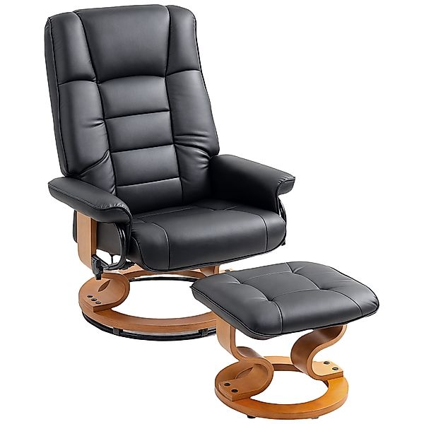 HOMCOM Relaxsessel mit Fußstütze und drehbarer Basis aus Holz, synthetische günstig online kaufen