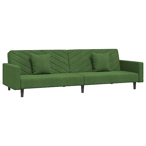 vidaXL Schlafsofa, Sofa 2-Sitzer mit 2 Kissen Dunkelgrün Samt günstig online kaufen