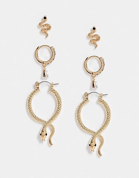 ALDO – Sylithh – Goldfarben Ohrringe mit Schlangendesigns im Multipack günstig online kaufen