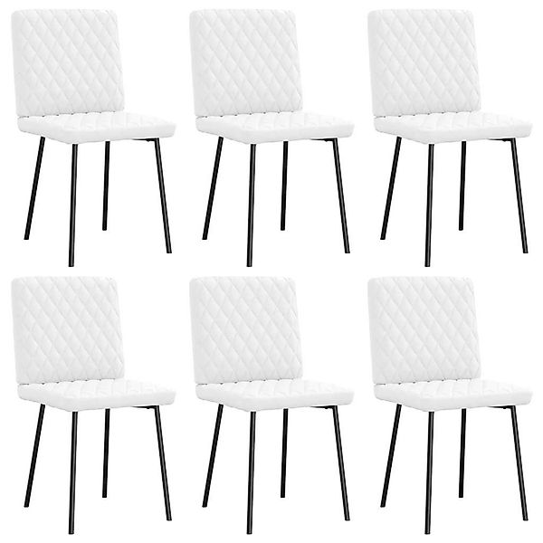 vidaXL Esszimmerstühle 6 Stk Weiß Kunstleder 3315489 günstig online kaufen