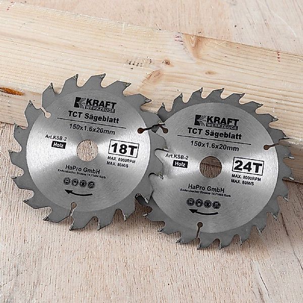 Kraft Werkzeuge Kreissägeblatt Handkreissägeblatt 2er-Set Kreissägeblatt günstig online kaufen