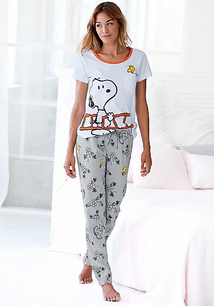 Peanuts Pyjama 2 Stk. tlg., mit Snoopy und Woodstock Druck günstig online kaufen