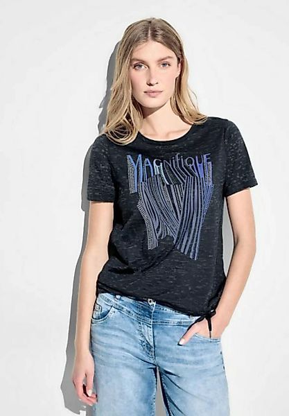 Cecil T-Shirt aus softem Materialmix günstig online kaufen