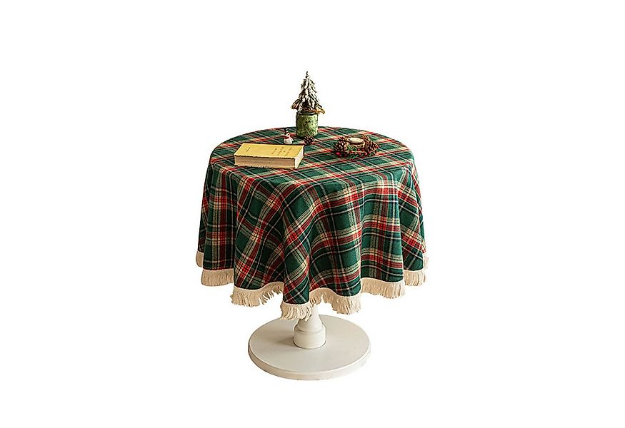 BTTO Tischdecke Tischtuch mit Quasten,Weihnachtlich kariertes Tischdecke, W günstig online kaufen
