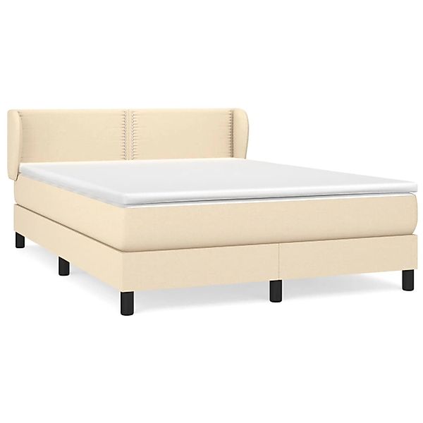 vidaXL Boxspringbett mit Matratze Creme 140x200 cm Stoff1376588 günstig online kaufen