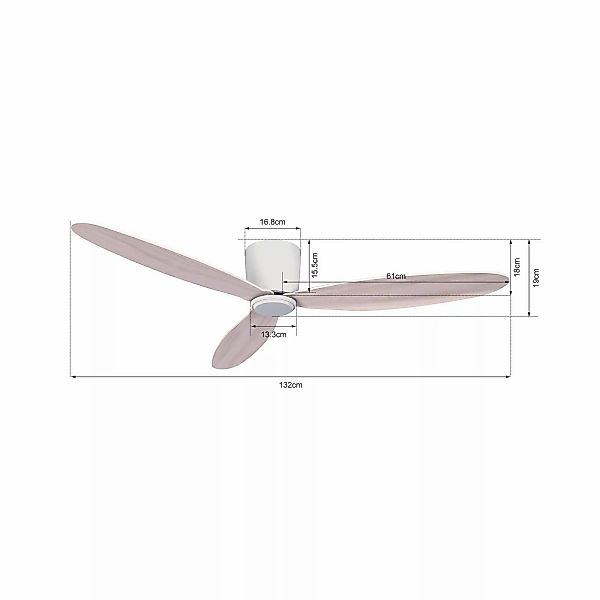 Beacon Deckenventilator Airfusion Radar eiche Ø 132 cm leise günstig online kaufen