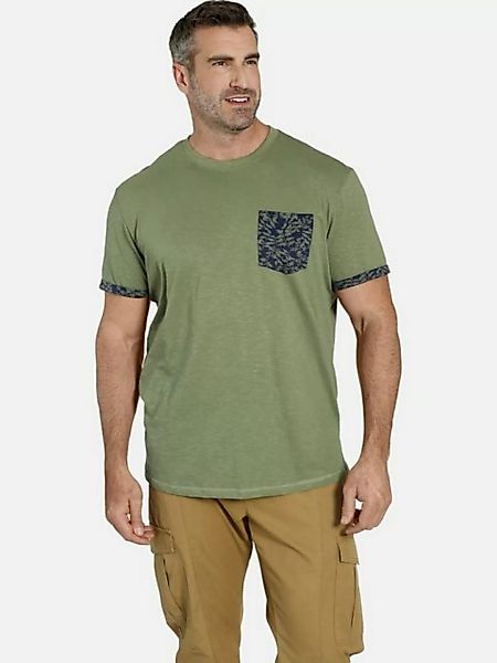 Charles Colby T-Shirt EARL HIGGLES Musterdetails an den Ärmeln günstig online kaufen