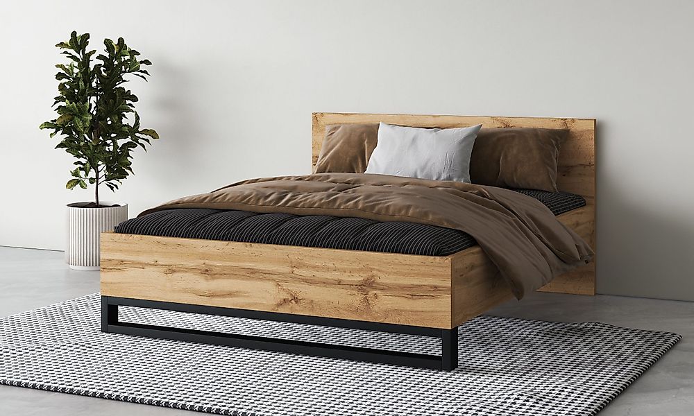 Home affaire Bettgestell "Bronne, Made in Europe, industrial Style, moder u günstig online kaufen