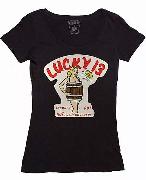 Lucky 13 T-Shirt Lucky 13 Damen T-Shirt Insured Scoop-Neck günstig online kaufen