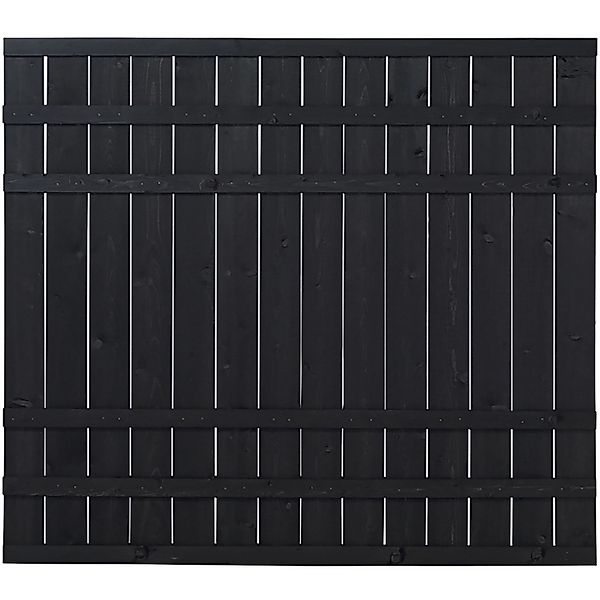Sichtschutzzaun Rustik Nadelholz Schwarz 180 cm x 158 cm günstig online kaufen