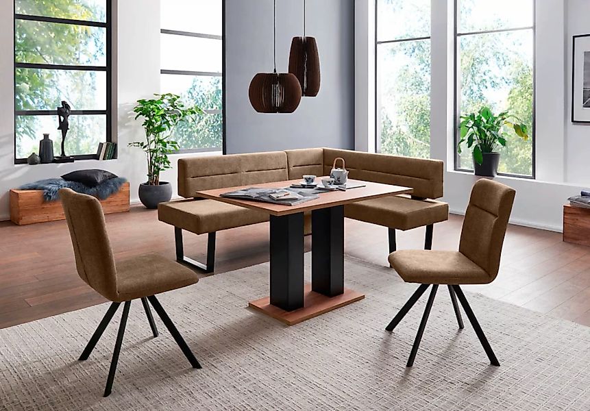 massivline&more Eckbank "Martina", modernes Design, Gestell aus massivem Me günstig online kaufen