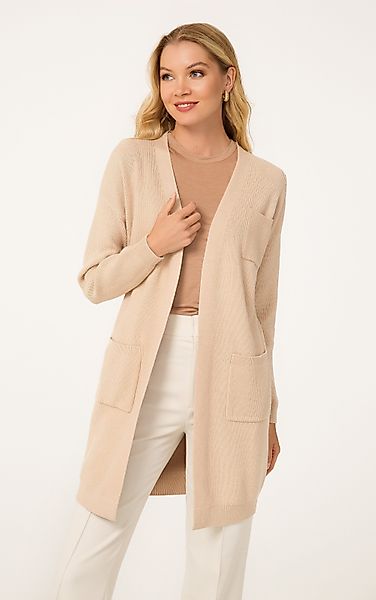 Passioni Longstrickjacke in camel mit feiner günstig online kaufen