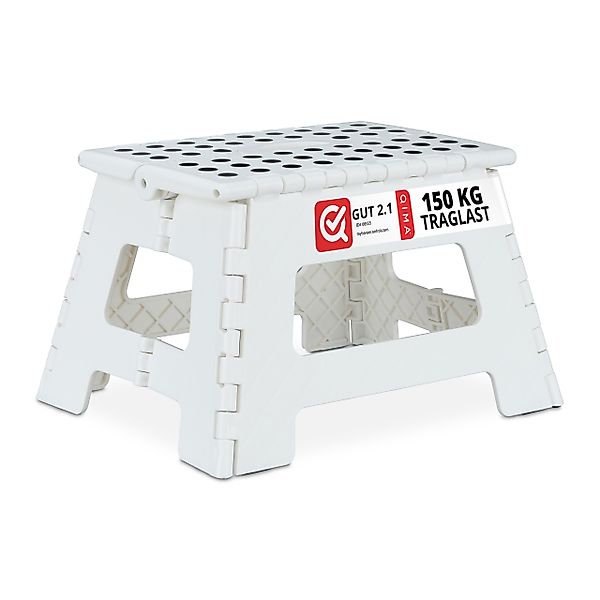 relaxdays Sitzhocker Klapphocker faltbar M, Weiß günstig online kaufen