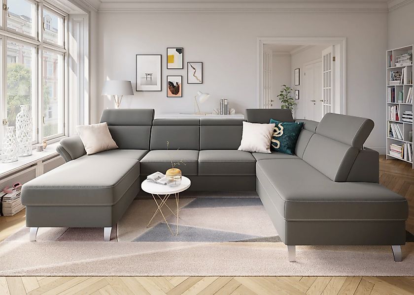 sit&more "Vincenzo U-Form" inklusive Kopfteilverstellung, wahlweise mit Bet günstig online kaufen