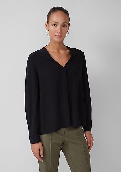 s.Oliver BLACK LABEL Langarmbluse Semitransparente Tunika-Bluse günstig online kaufen