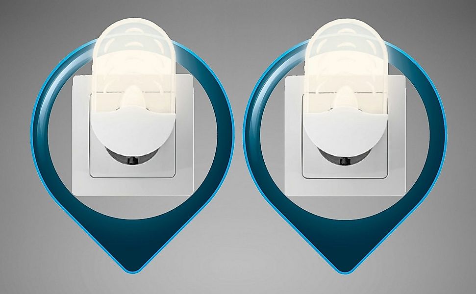 TRANGO LED Nachtlicht, Helligkeitssensor, 2er Pack 11-26O LED Steckerlicht günstig online kaufen