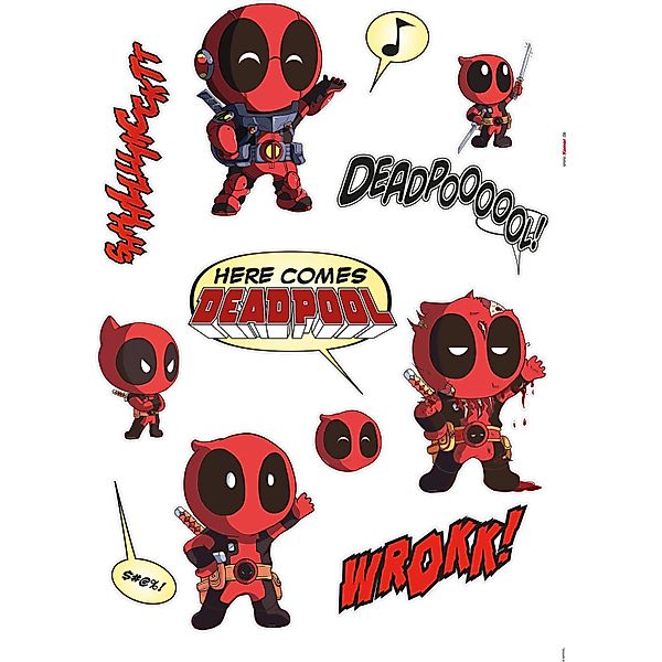 Komar Wandtattoo "Deadpool Cute - Größe 50 x 70 cm" selbstklebend, Wandstic günstig online kaufen