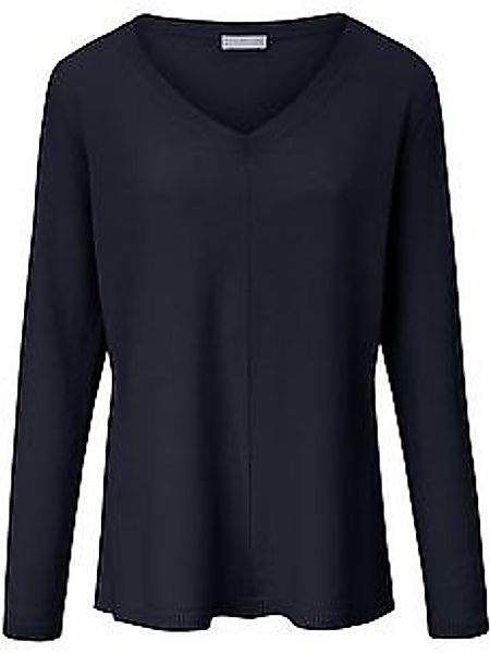 V-Pullover aus 100% Premium-Kaschmir Peter Hahn blau günstig online kaufen