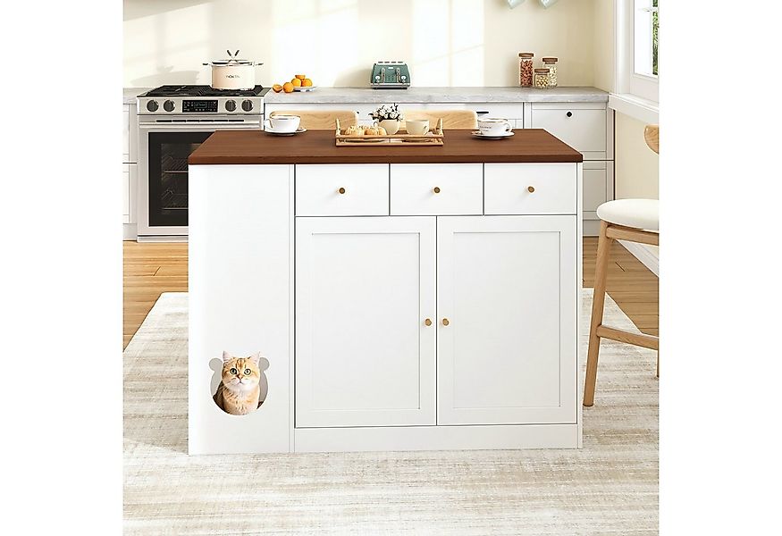 STILVORA Küchenwagen mit Haustieressbereich,Kücheninsel Küchenschrank auszi günstig online kaufen