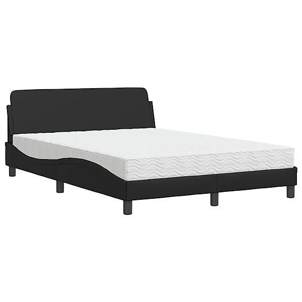 vidaXL Bett mit Matratze Schwarz 120x200 cm Kunstleder Modell 12007495 günstig online kaufen