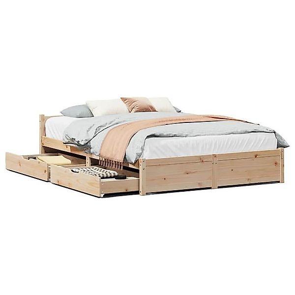 vidaXL Bett, Massivholzbett ohne Matratze 150x200 cm Kiefernholz günstig online kaufen