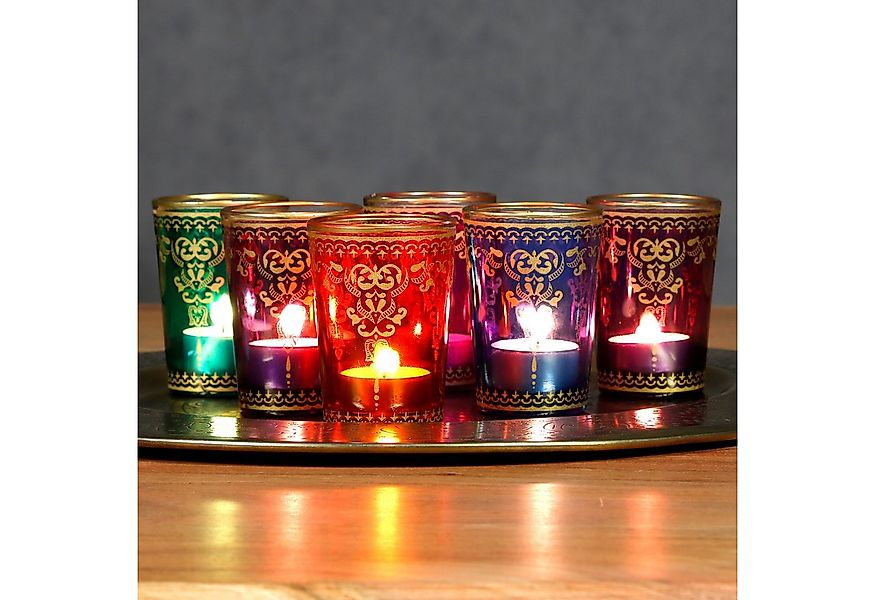 Casa Moro Teelichthalter Teelichtgläser bunt mix 6er Set zum Kerzen gießen günstig online kaufen