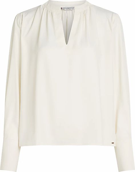 Tommy Hilfiger Langarmbluse "SOFT VIS V NECK LS BLOUSE" mit Raffungen günstig online kaufen