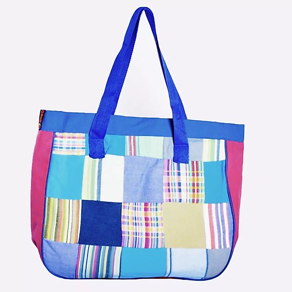 Kikoy Handtasche, Patschwork Tasche, Strandtasche, Planenstoff Innenlayer, günstig online kaufen