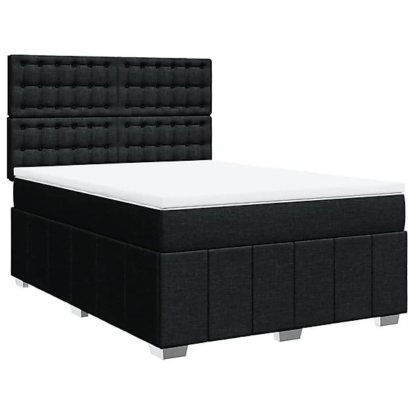 vidaXL Boxspringbett mit Matratze Schwarz 140x200 cm Stoff 3294007 günstig online kaufen