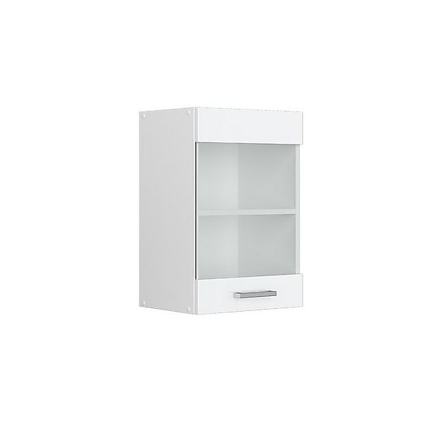 Vicco Küchenglasschrank R-Line Glashängeschrank Weiß Hochglanz/Weiß 40 cm günstig online kaufen