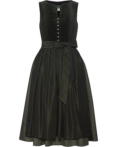 Luis Steindl Dirndl Langes Samt-Dirndl mit Jacquard-Rock günstig online kaufen