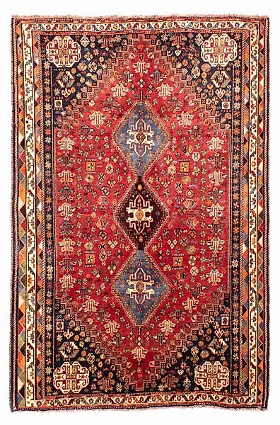 morgenland Wollteppich »Shiraz Medaillon Rosso 280 x 183 cm«, rechteckig günstig online kaufen