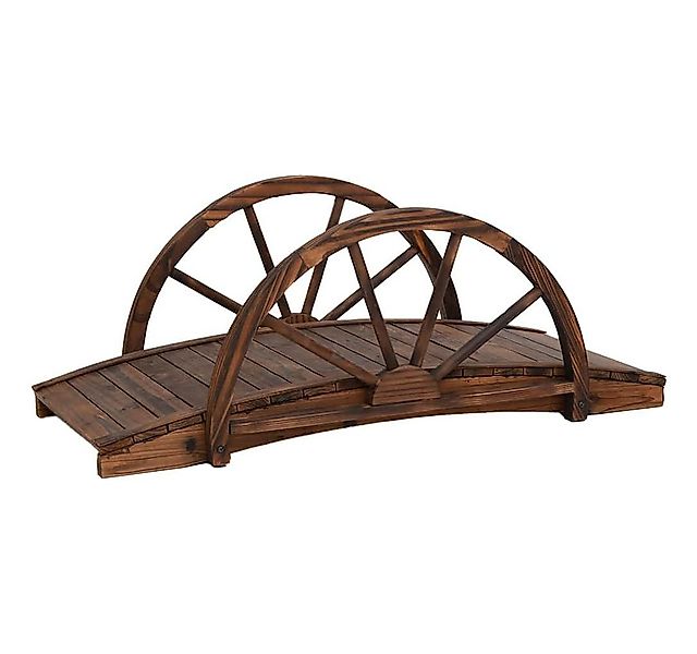 vidaXL Zierbrücke Gartenbrücke mit Rad-Design 99x50x38 cm Massivholz Tanne günstig online kaufen
