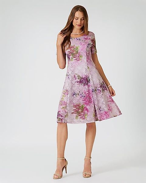 Let's Dress! A-Linienkleid mit Spitze und Blumendruck günstig online kaufen