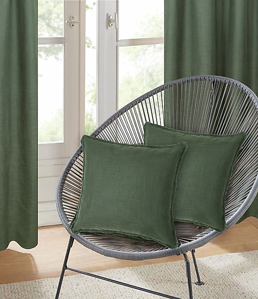 LeGer Home by Lena Gercke Kissenbezug "Marusha" Leinenoptik, 50x50 Dekokiss günstig online kaufen