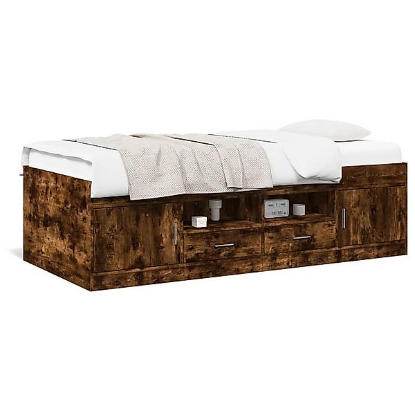 vidaXL Bett, Tagesbett mit Schubladen Räuchereiche 100x200 cm Holzwerkstoff günstig online kaufen