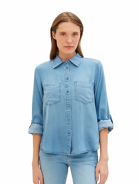 TOM TAILOR Jeansbluse mit Lyocell und günstig online kaufen
