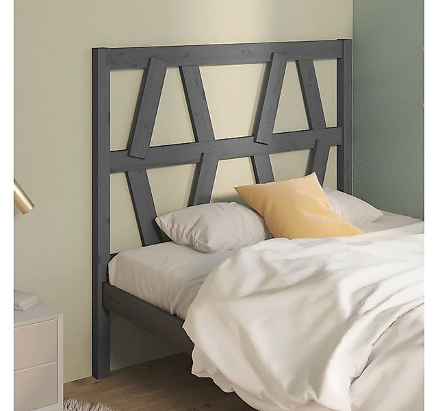 vidaXL Bett, Kopfteil Grau 81x4x100 cm Massivholz Kiefer günstig online kaufen