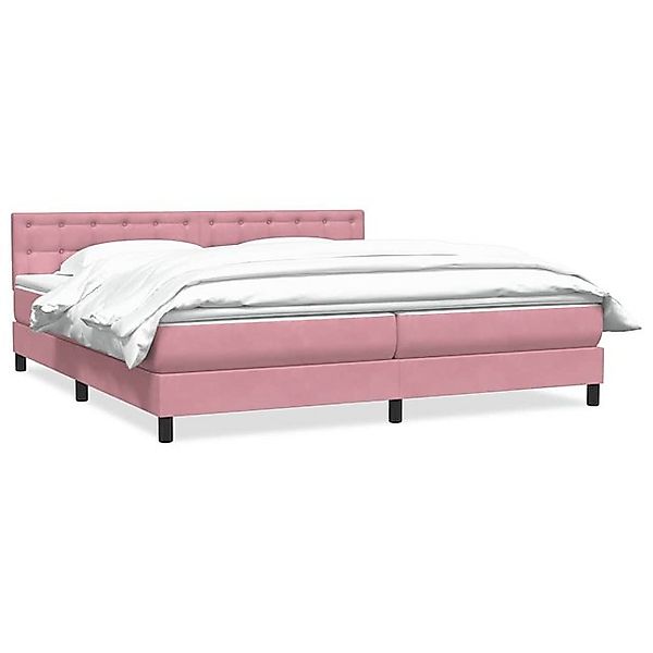 vidaXL Boxspringbett, Boxspringbett mit Matratze Rosa 180x220 cm Samt günstig online kaufen